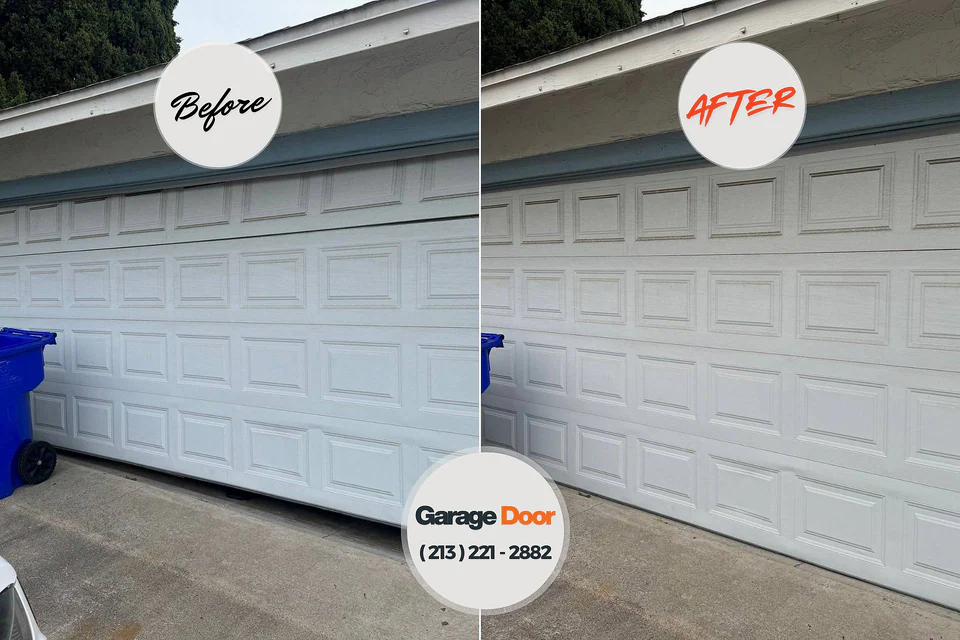 Before and after: garage door repair Yorketown, NJ